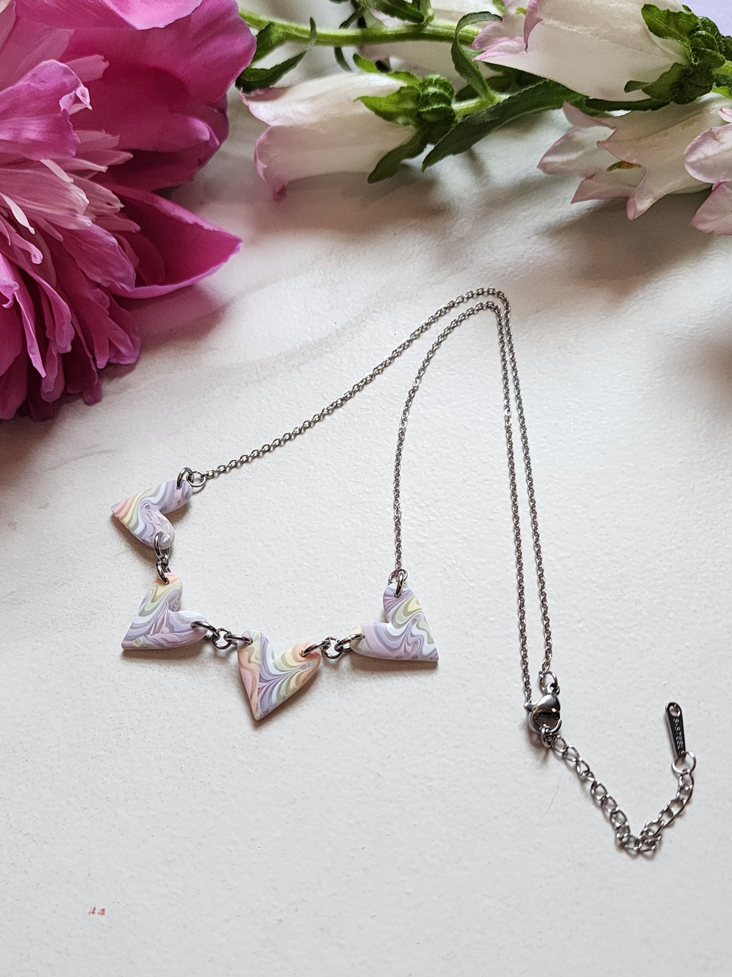 Small Hearts Rainbow Necklace