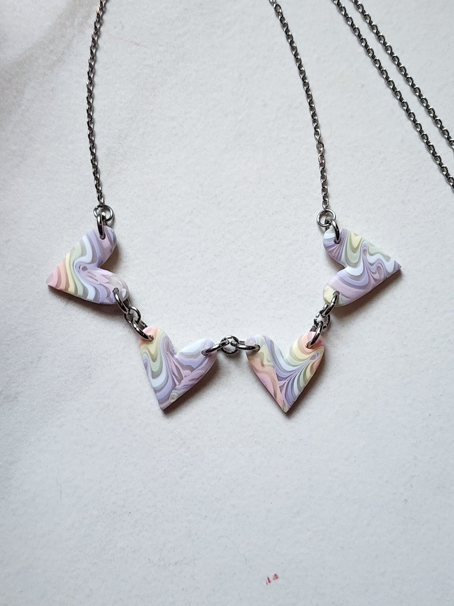 Small Hearts Rainbow Necklace