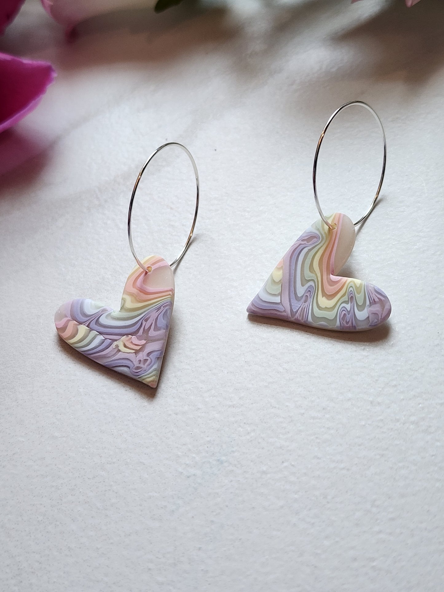 Rainbow Heart Hoops