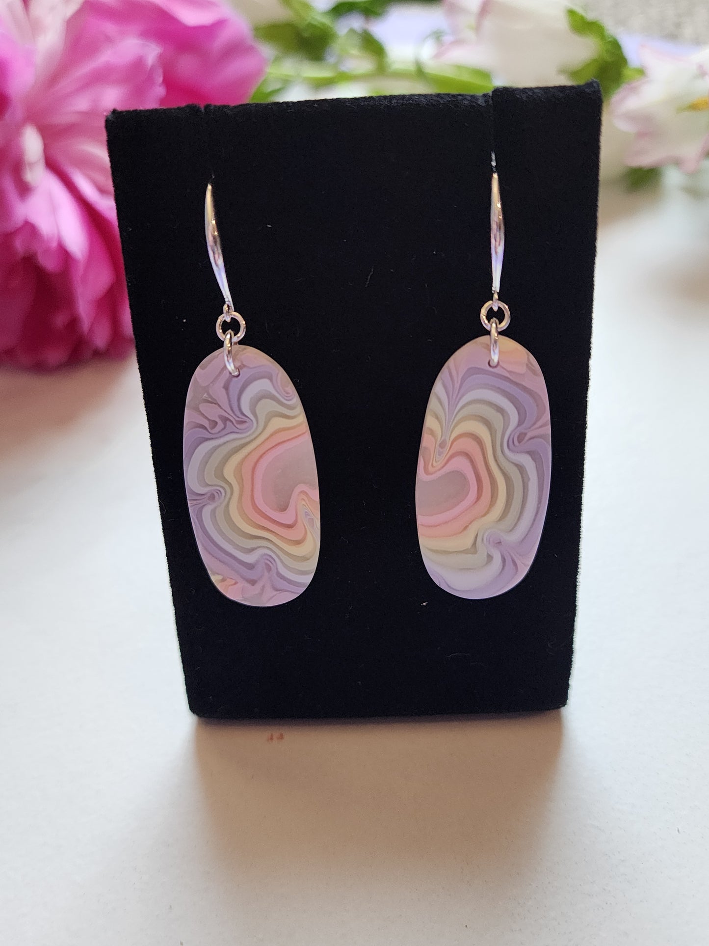 Organic Oblong Rainbow Dangles