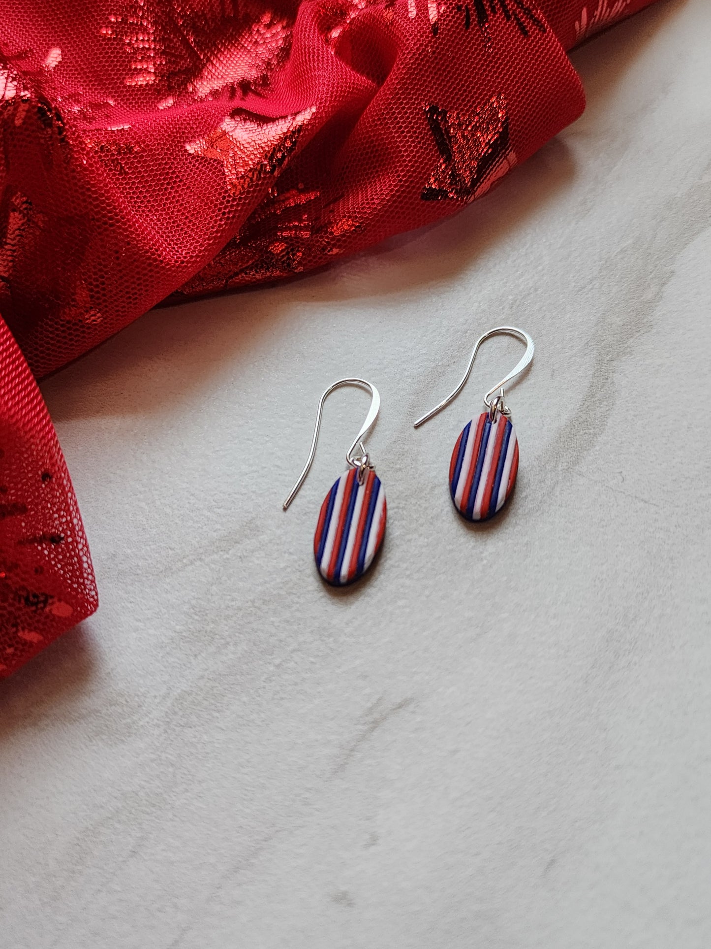 Stars & Stripes Small Oval Dangles