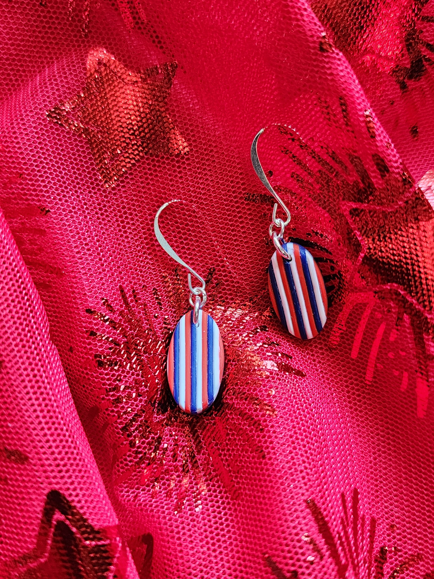 Stars & Stripes Small Oval Dangles