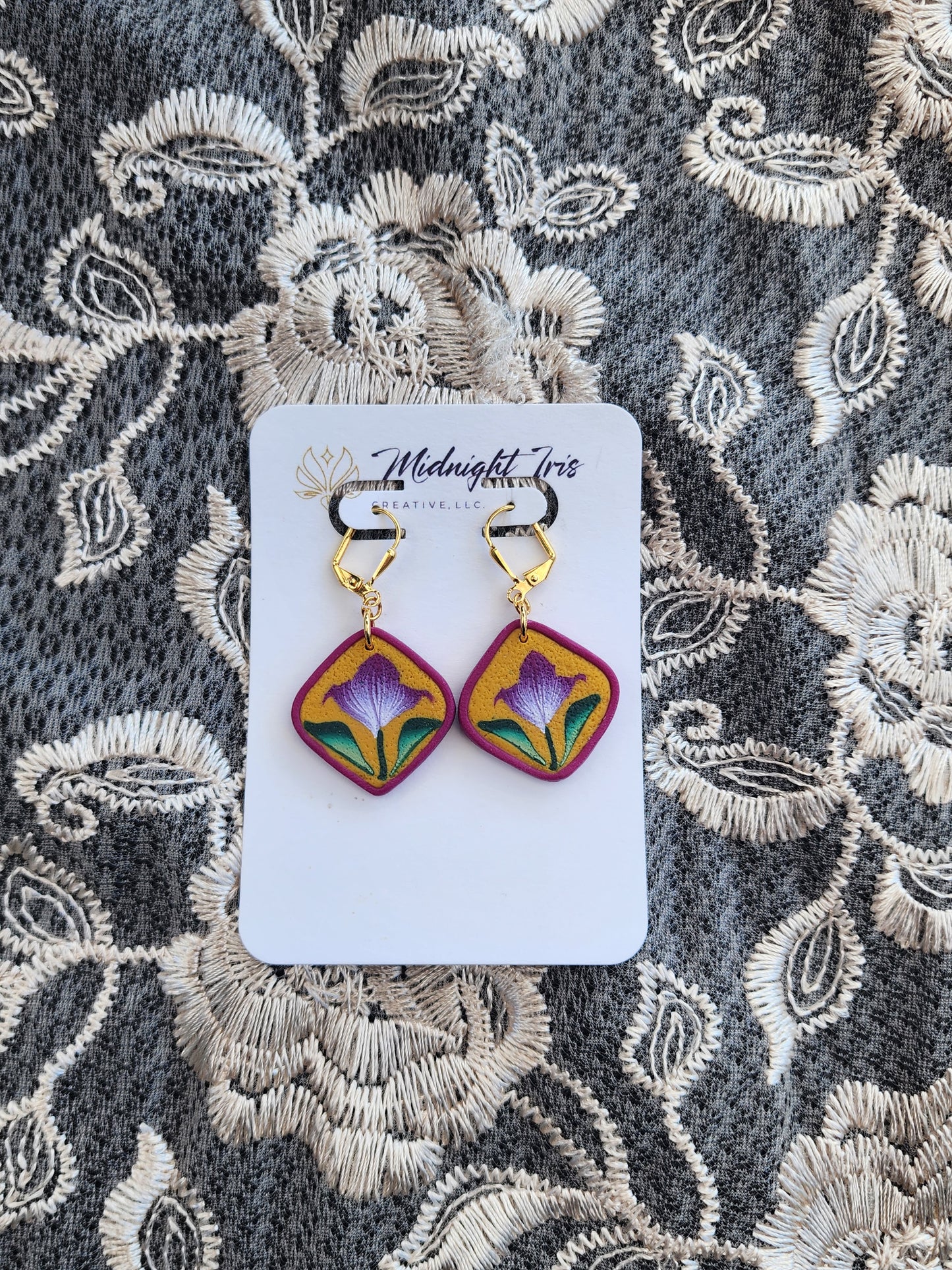 Tulip Cane Dangle Earrings