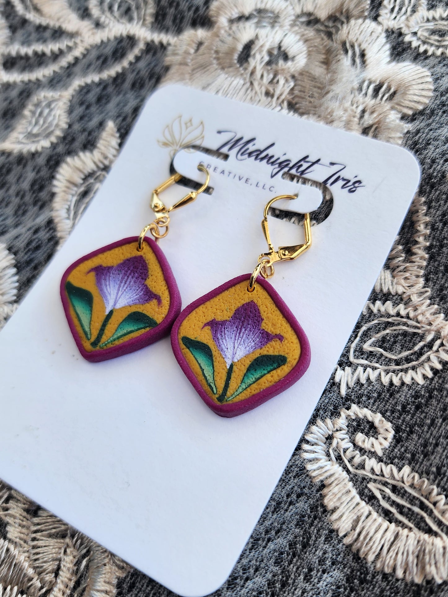 Tulip Cane Dangle Earrings