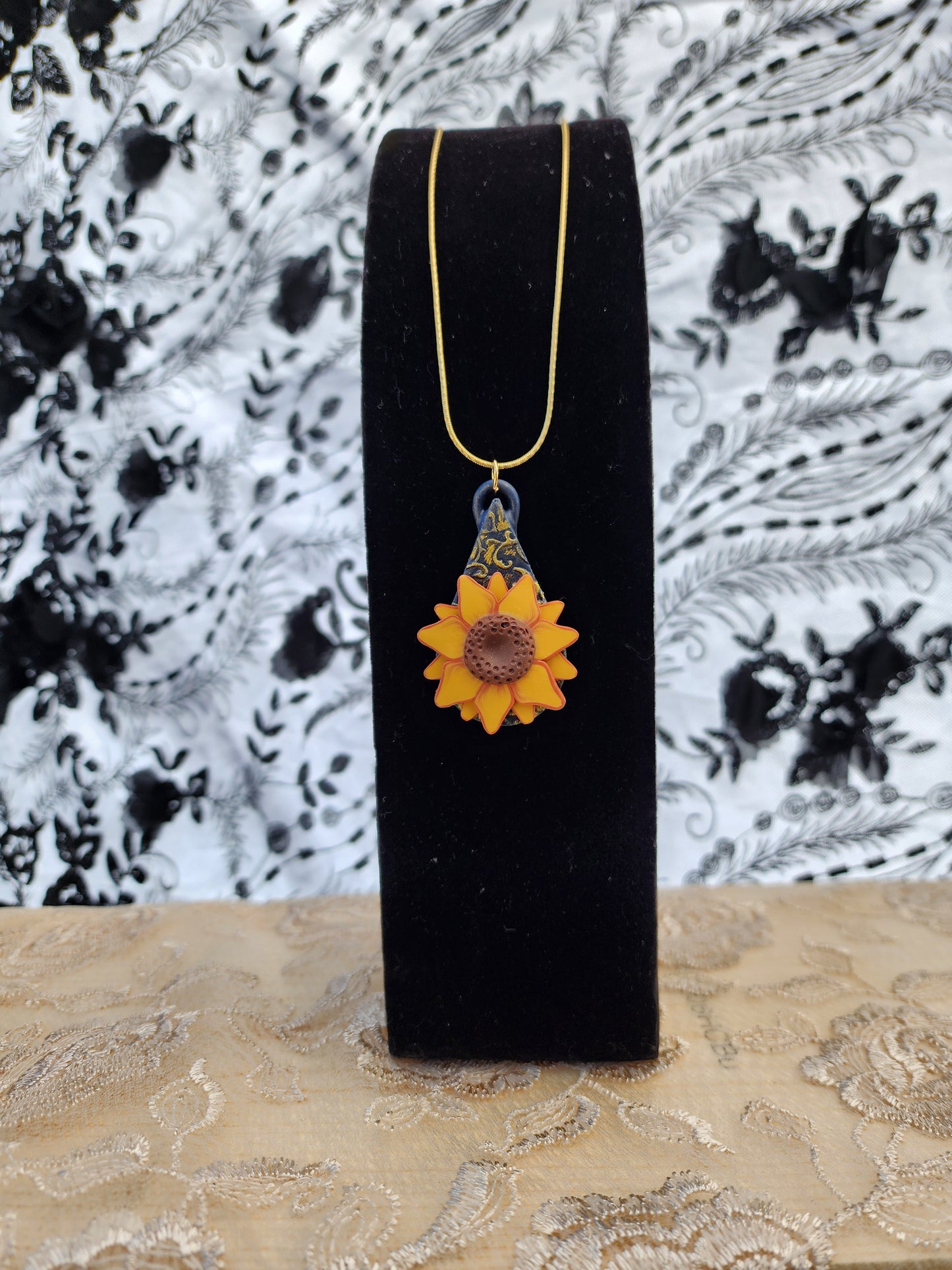 Sunflower Statement Pendant Necklace