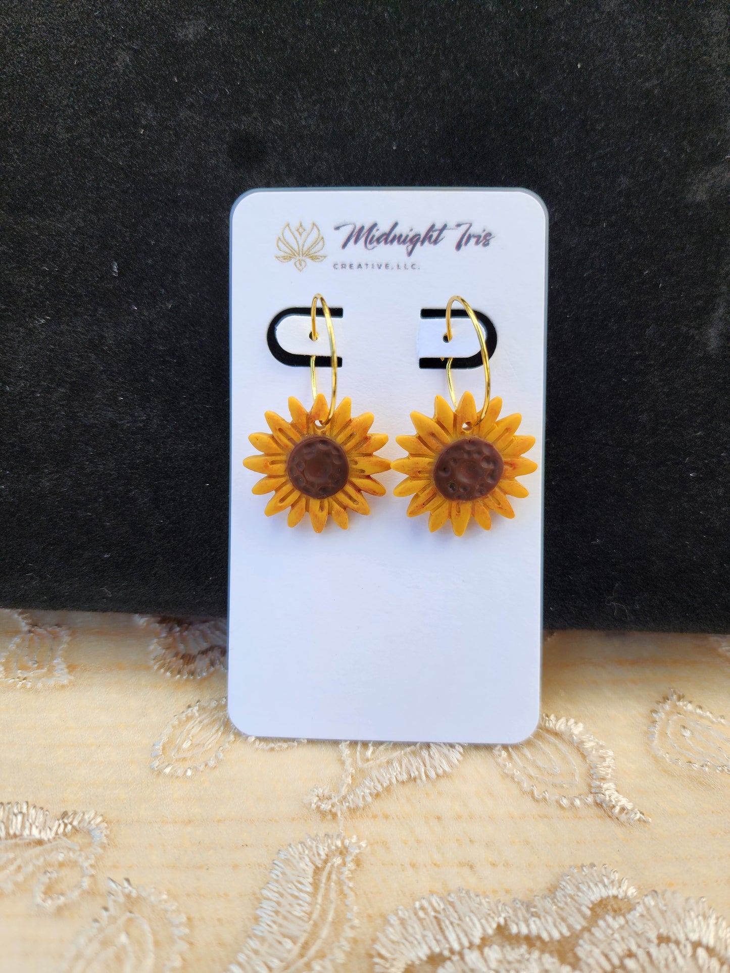 Sunflower Hoop Earrings