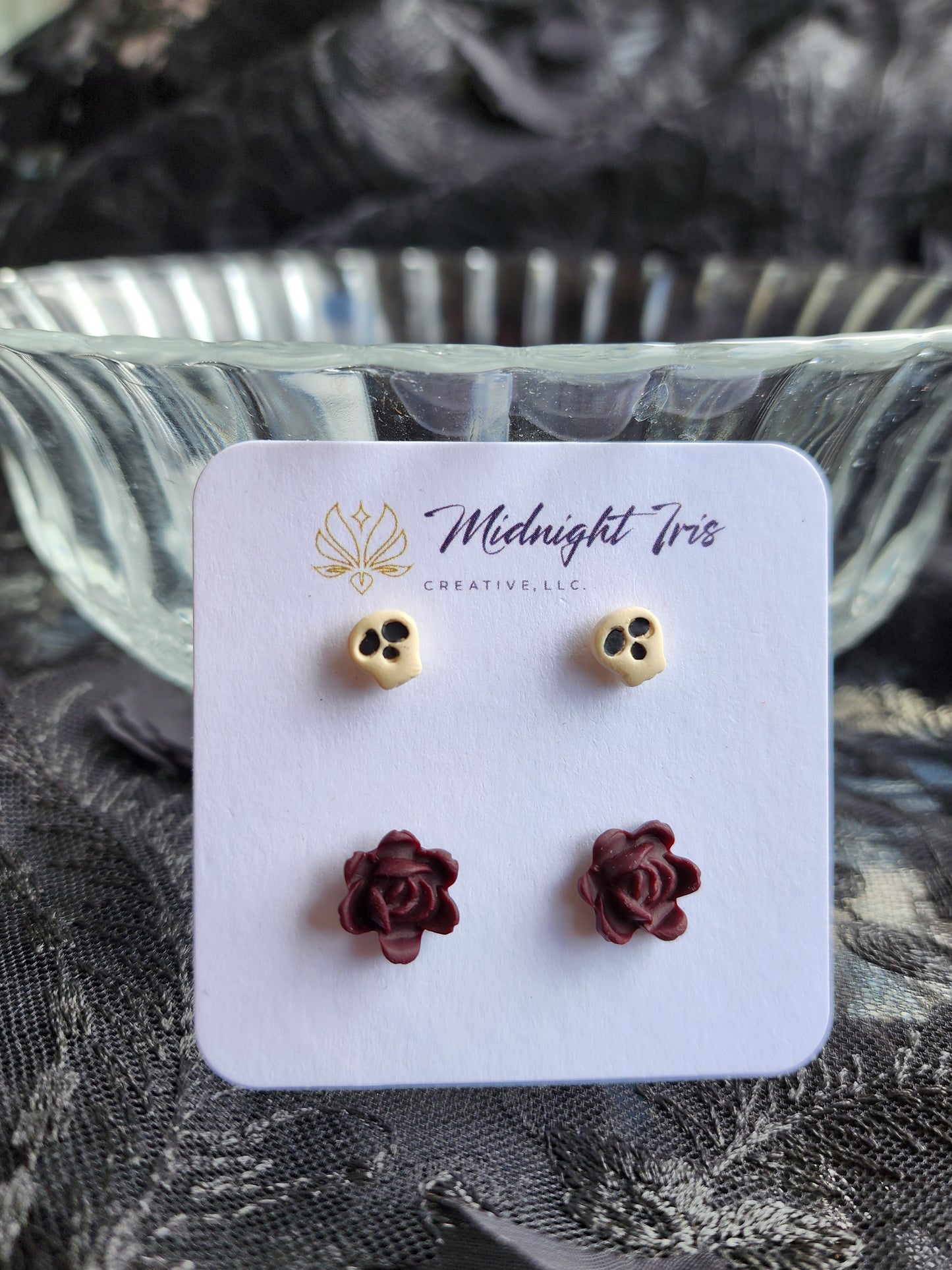 Skull & Crimson Rose Stud Pack