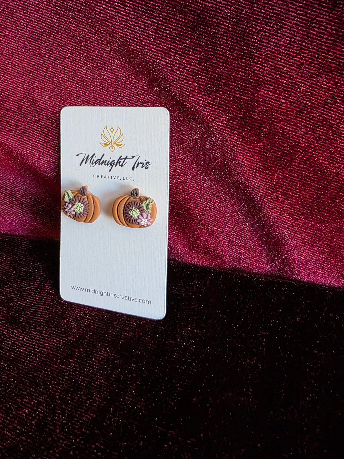 Floral Pumpkin Stud Earrings