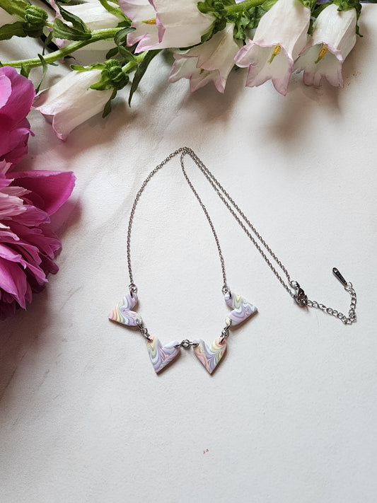 Small Hearts Rainbow Necklace