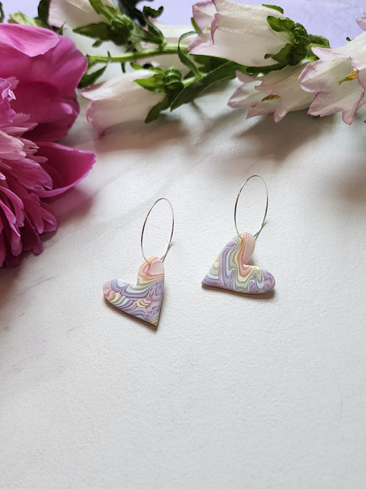 Rainbow Heart Hoops
