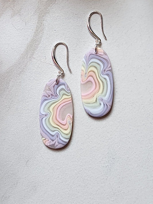 Organic Oblong Rainbow Dangles