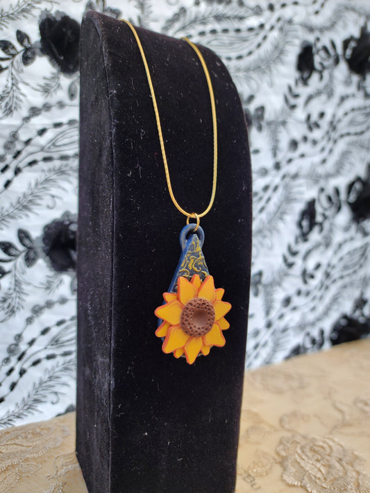 Sunflower Statement Pendant Necklace