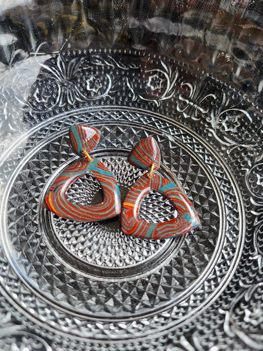 Fall Palette Triangle Donut Dangles
