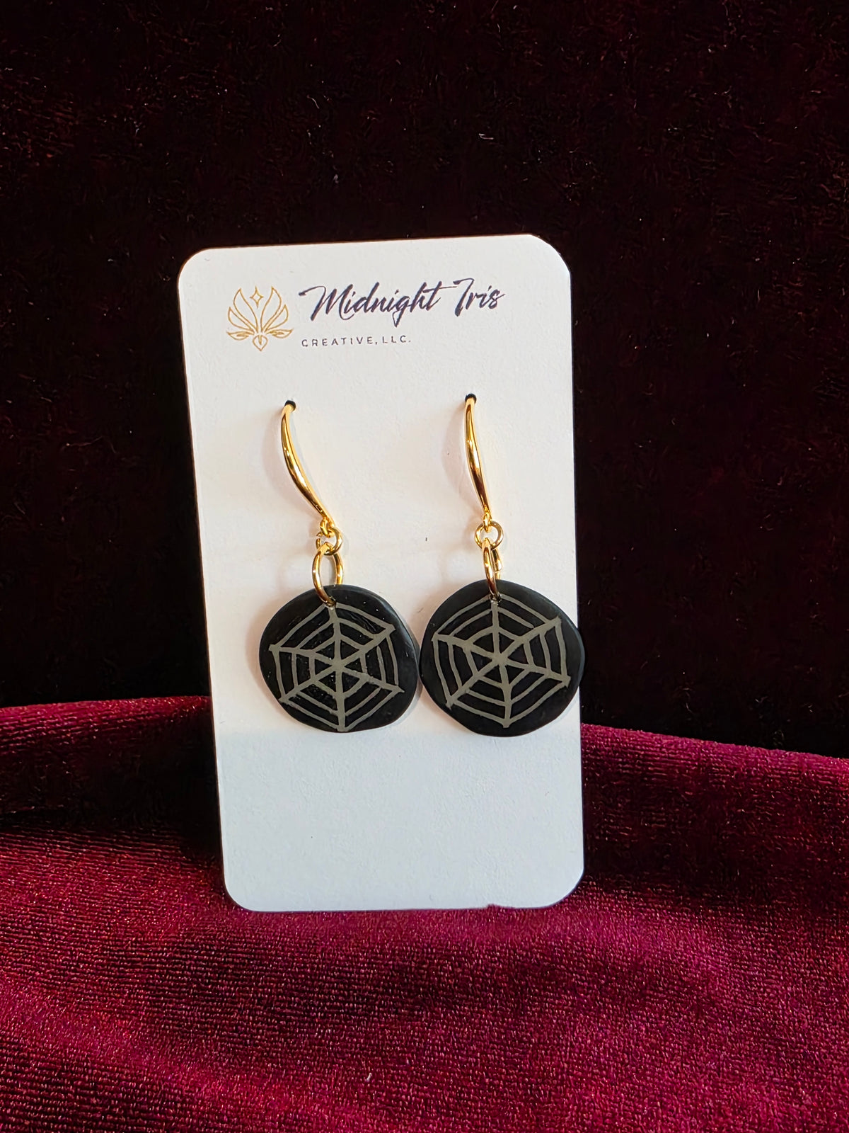Glow-in-the-Dark Spiderweb Cane Organic Dangles