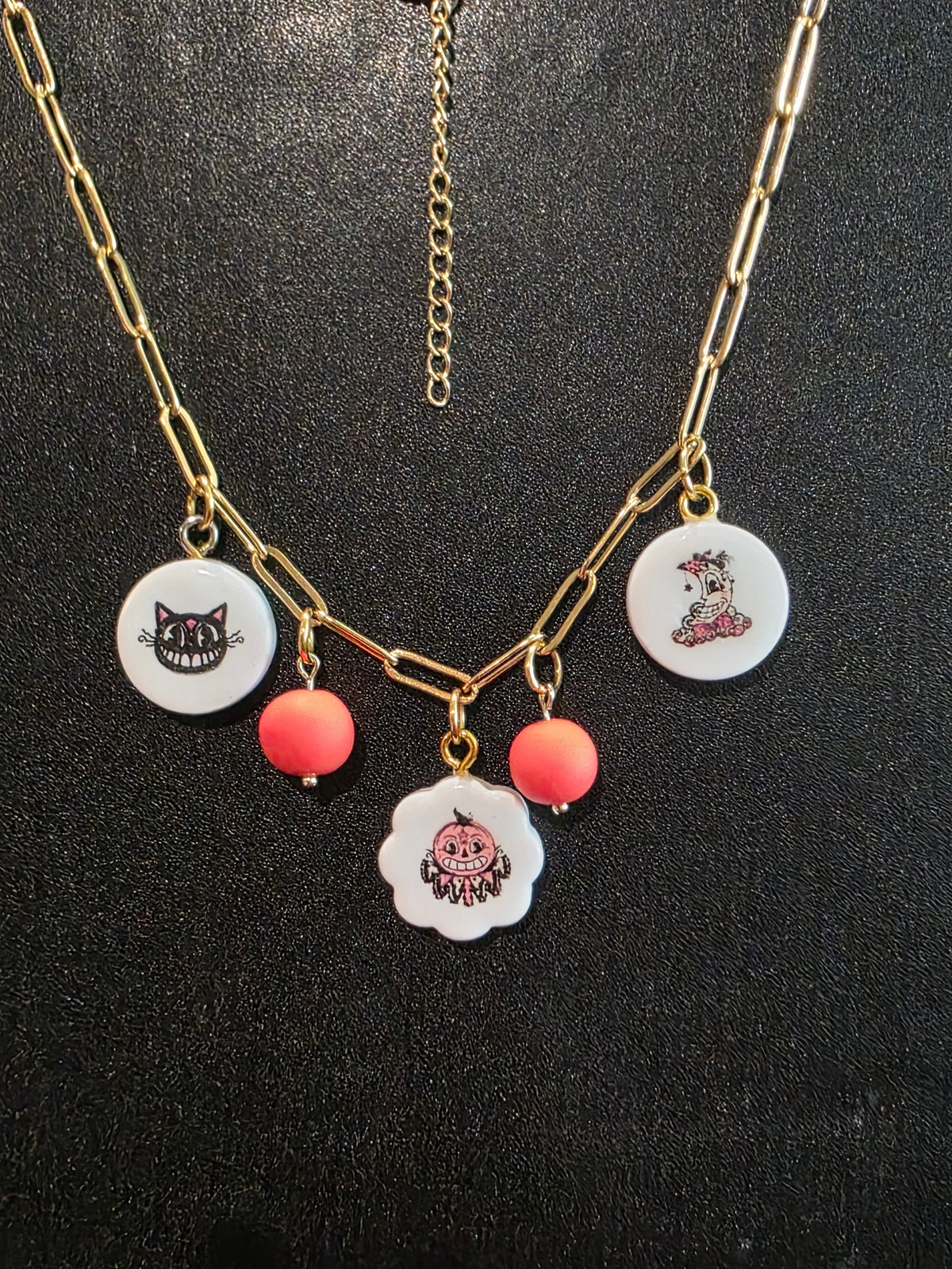 Vintage-Style Halloween Charm Necklace