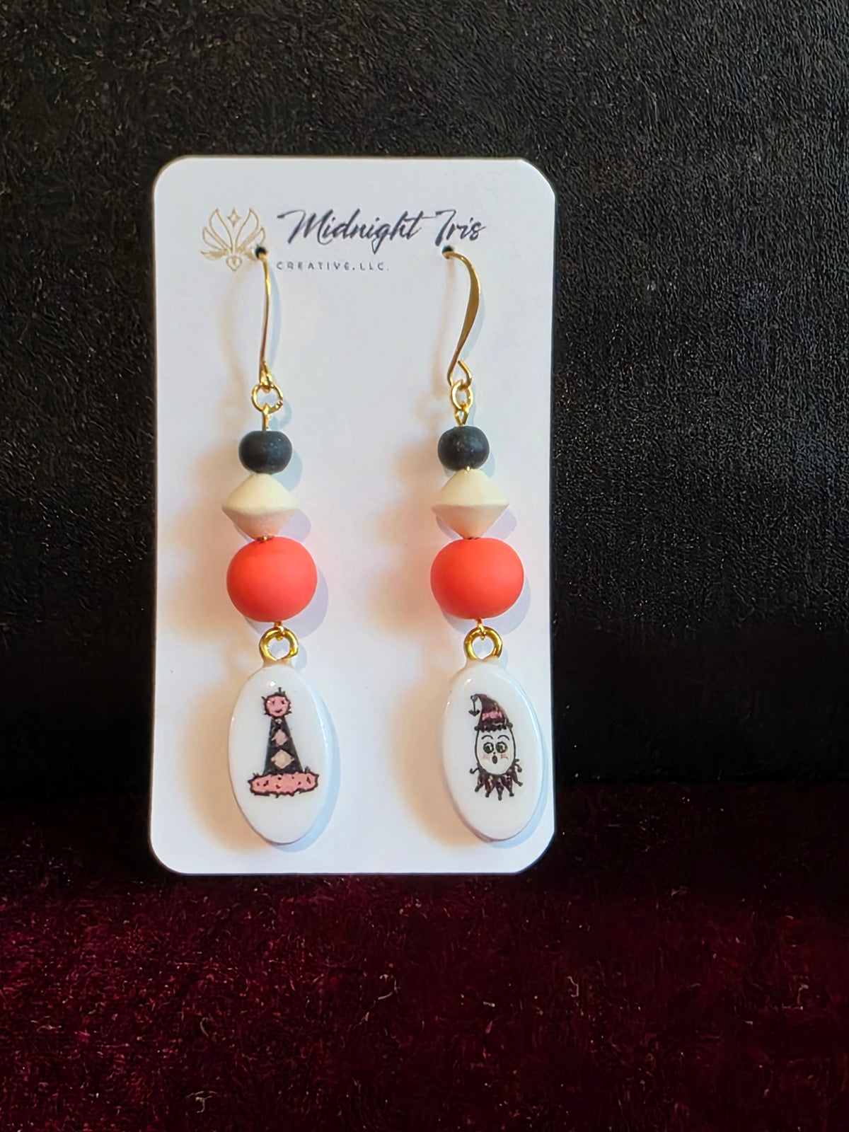 Fall Halloween Beaded Charm Dangle Earrings