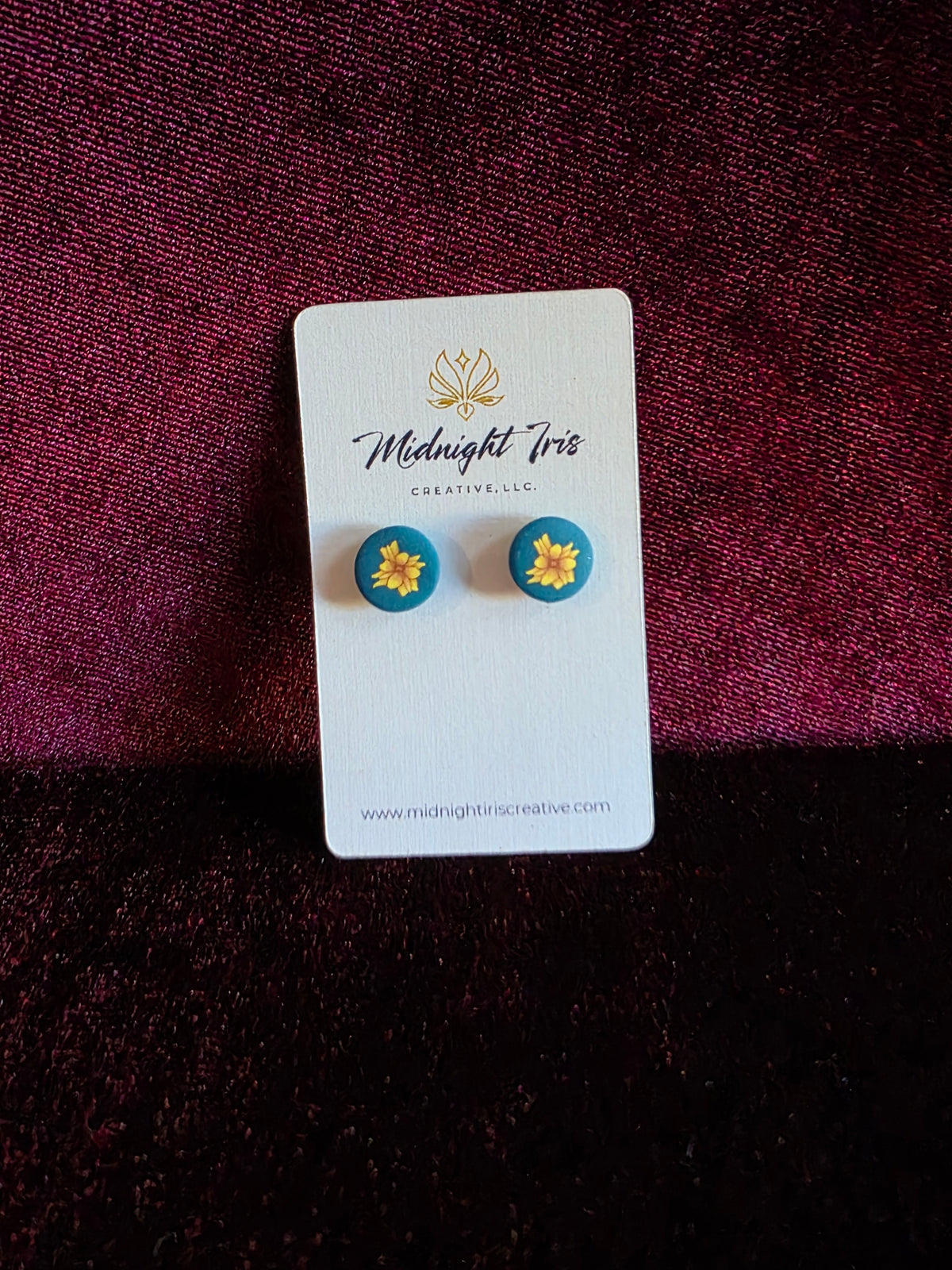Sunflower Cane Stud Earrings