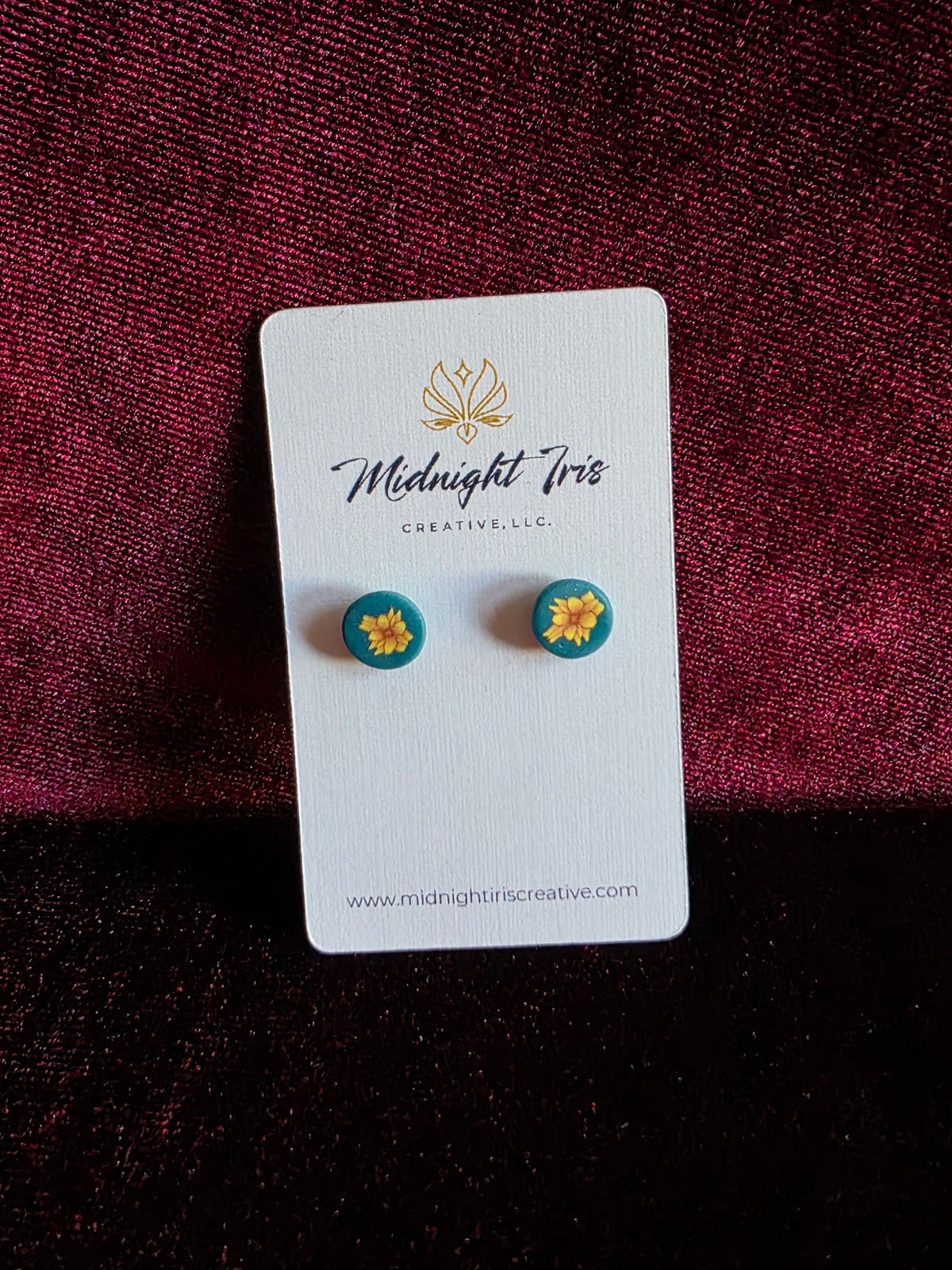 Sunflower Cane Stud Earrings